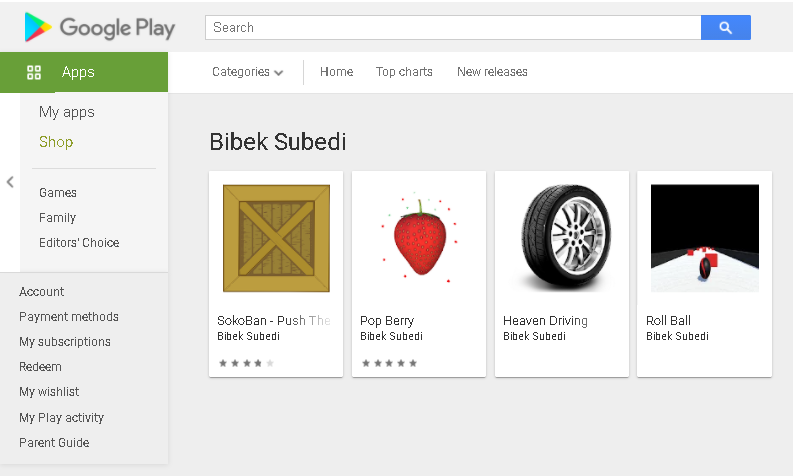 Bibek Subedi Play Store Apps